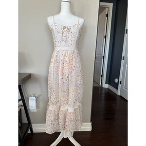 Jessica Simpson Adjustable Spring Summer Floral Spaghetti Strap Dress Small